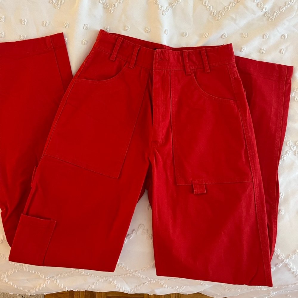 Zara Red Cargo Pants